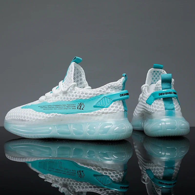 New Men's Running Shoes Light Sneakers Summer Breathable Mesh Elastic Outdoor Sports Fashion Casual Shoe