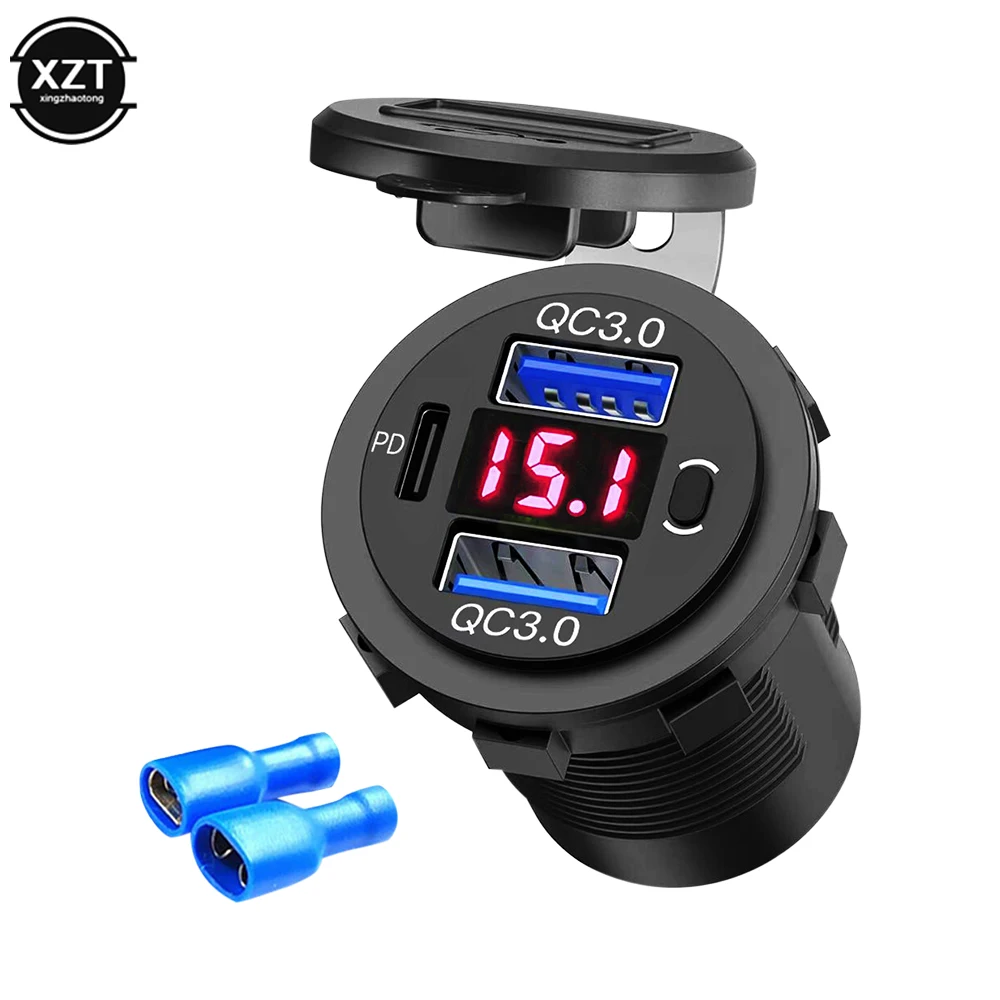 Фото Автомобильное зарядное устройство с двумя USB-портами, 12 В/24 В №2
