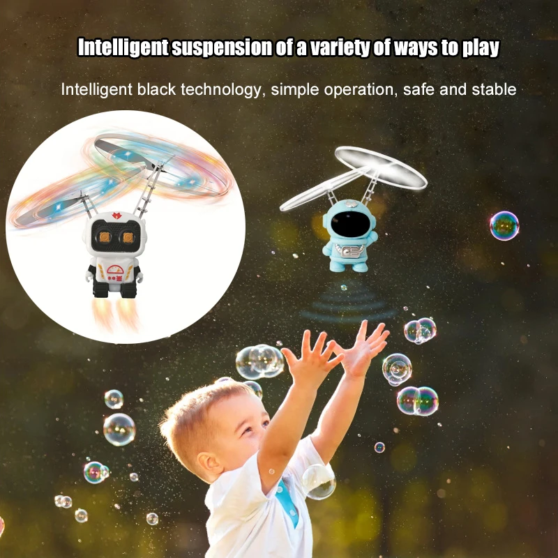 Astronaut LED Luminous Kid Flight Machine Electronic Infrared Induction Aircraft Remote Control Toys Magic Sensing RC Helicopter