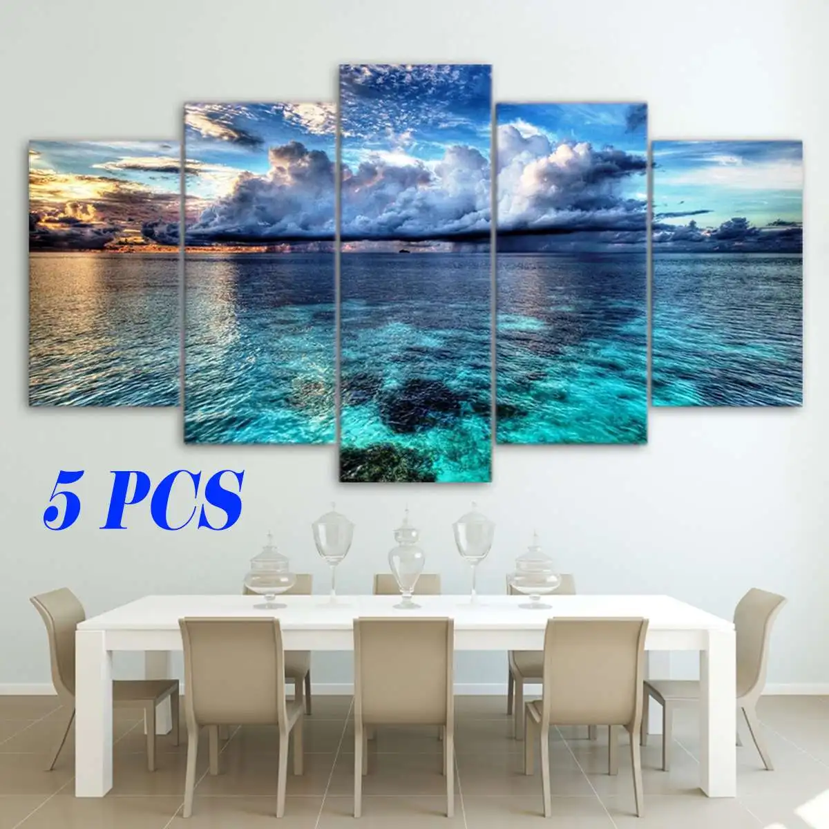 

Картина на холсте, 5 шт., искусственный декор, картины без рамки, настенные подвесные украшения для дома, офиса, гостиной