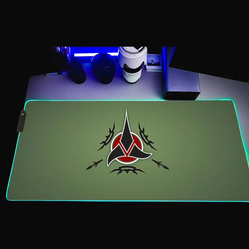 

Green Mouse Pad RGB PC Gamer Completo Table Gaming Accessories Genshin Impact Keyboard Cute Rabbit Geometric Mousepad Desk Mat