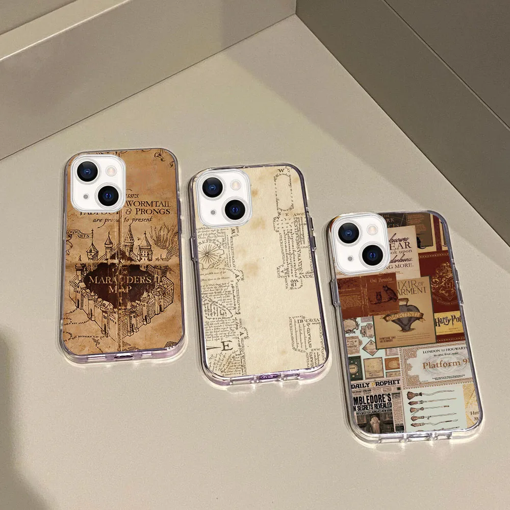 WBA-13 USArt Potters Wand Transparent Silicone Case For iPhone X 13 14 15 16 Mini Pro Plus Max