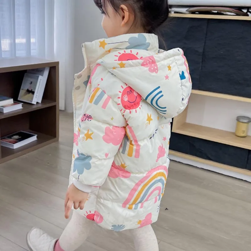 Детская непромокаемая пуховая куртка с капюшоном на Возраст 3-10 лет