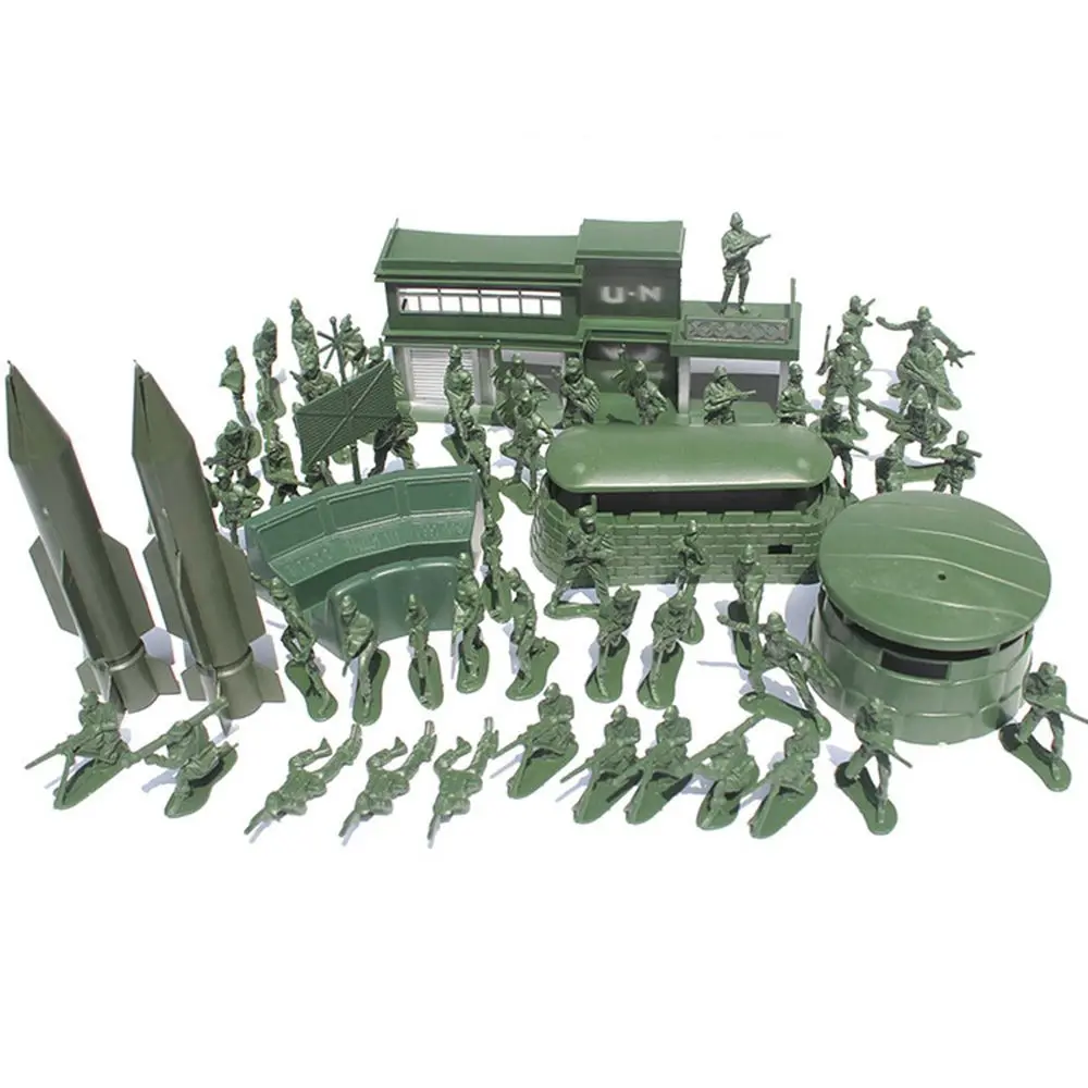 

56 pcs 56 pcs Action Figure Tanks Turret Plastic Toy Military Playset Mens Playsets Model Building Kits Soldier Model