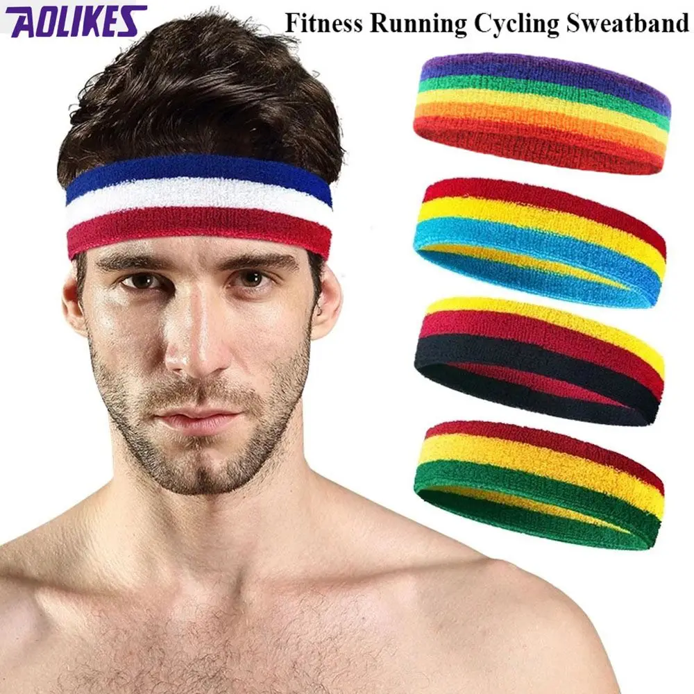 

5 Colors Men Women Yoga Hair Bands Elastic Sweat Headband Head Sweat Bands Fitness Running Headband Cycling Sweatband