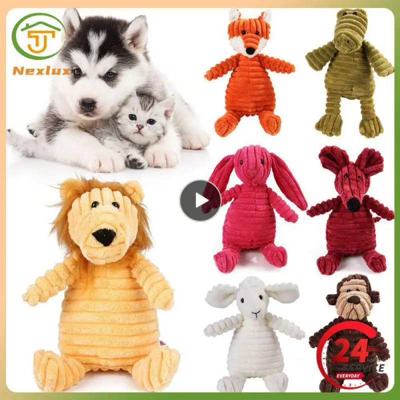 

1PCS Pet Dog Plush Animal Chewing Toy Wear-resistant Squeak Cute Bear Fox Toys for Dog Puppy Teddy Interactive Toy Supplies