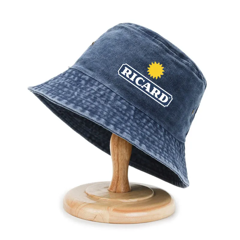

Premium Fabric Denim Washed Cotton Ricard Bucket Hat for Women Man Casual Outdoor Sports Fisherman Cap Unisex Bob Panama Hat