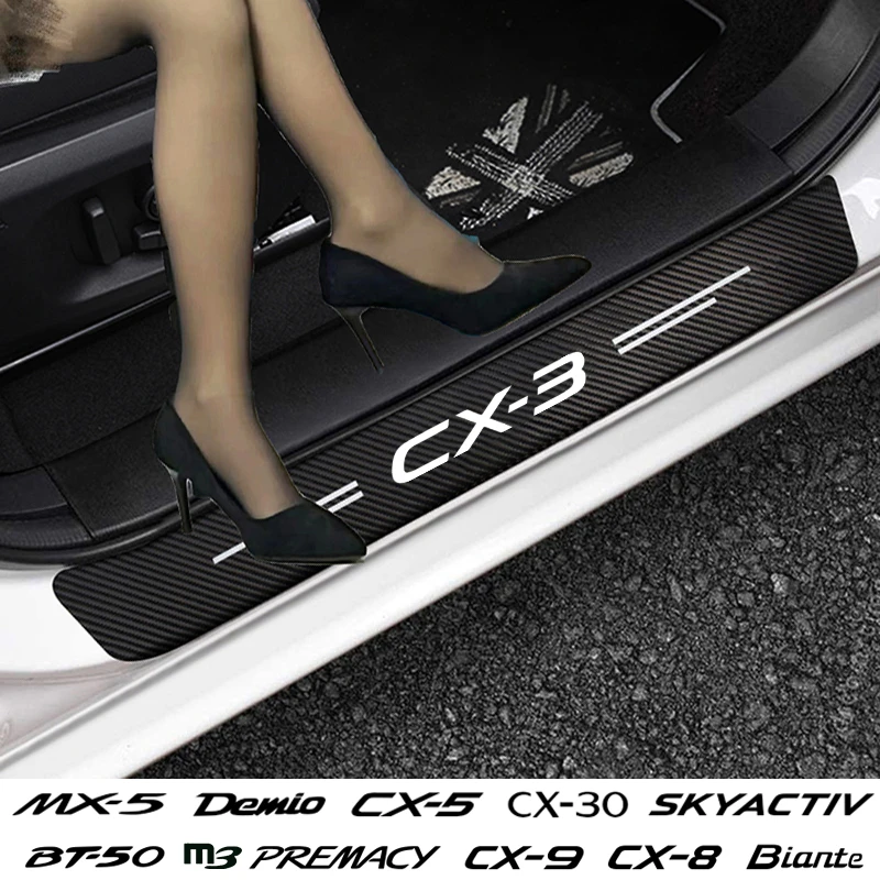 

Защитная Наклейка на порог двери автомобиля для Mazda CX5, CX3, CX7, CX8, CX9, BT50, skyфитнес, MX5, MX30, CX30, CX60, RX7, RX8, Axela