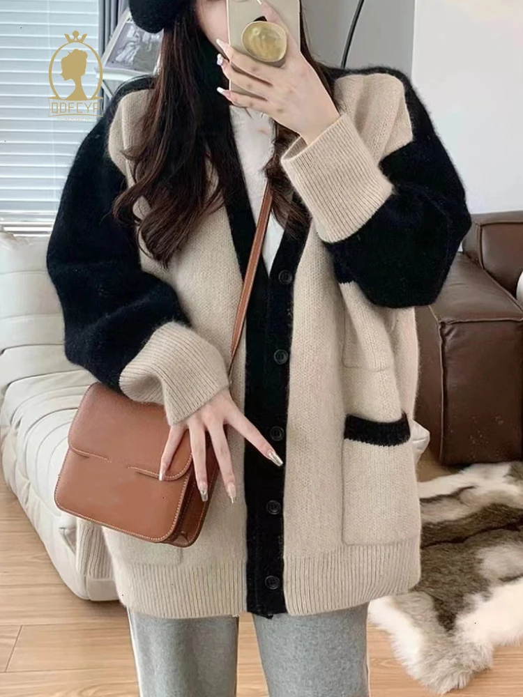 

Women's Cardigans Sweaters New In Autumn Winter Harem Korean Casual Outerwear Tops Loose Lazy Style Knitted Coats for Women 2023