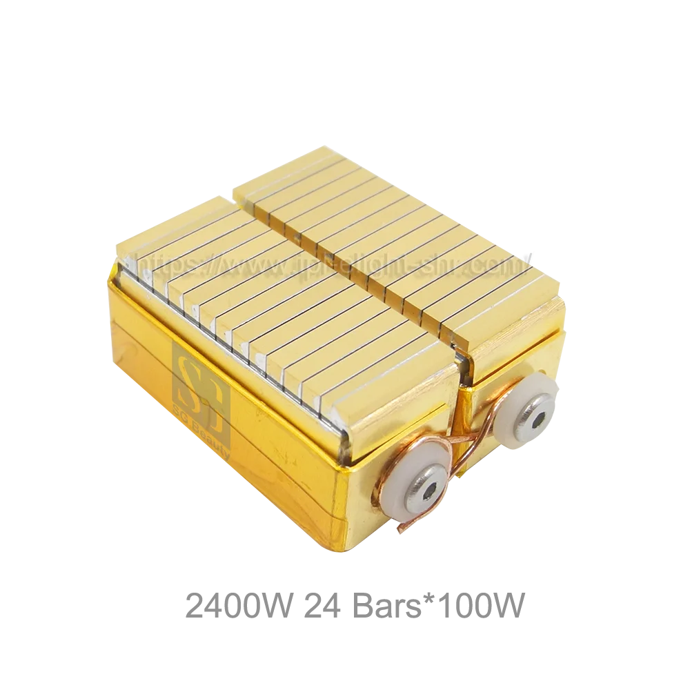 2-рядный диодный лазерный стак 2400 Вт 755 808 810 940 1064nm Гил 24 бар модуль удаление волос