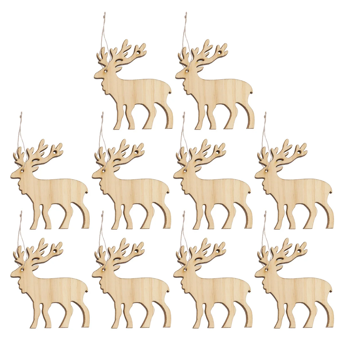 

Christmas Wood Wooden Hanging Tree Pendant Ornamentgift Tags Decorations Reindeer Elk Deer Charms Cutouts Cutout Slice