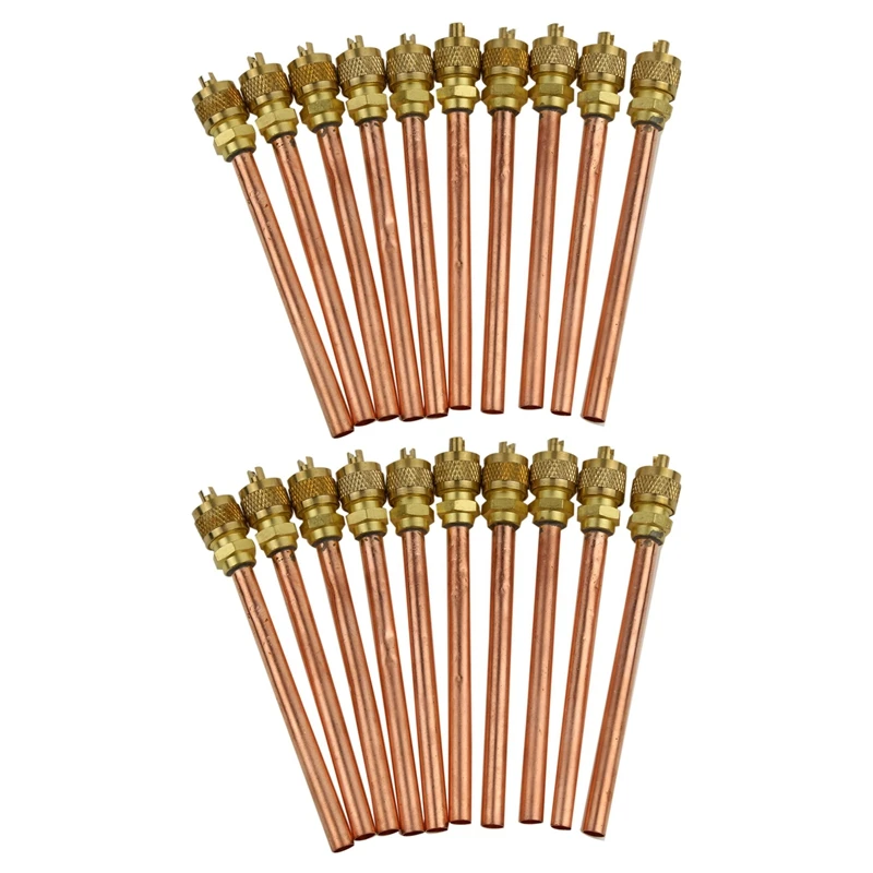

20 Valve 1/4 Inch SAE X 1/4 Inch OD X 4 Inch Stem Core AC Refrigeration