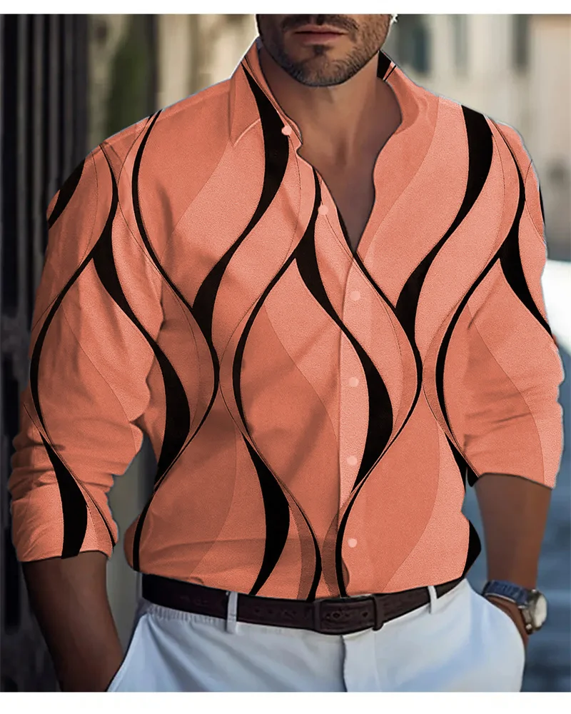 Мужские рубашки из микрофибры и вискозы в полоску