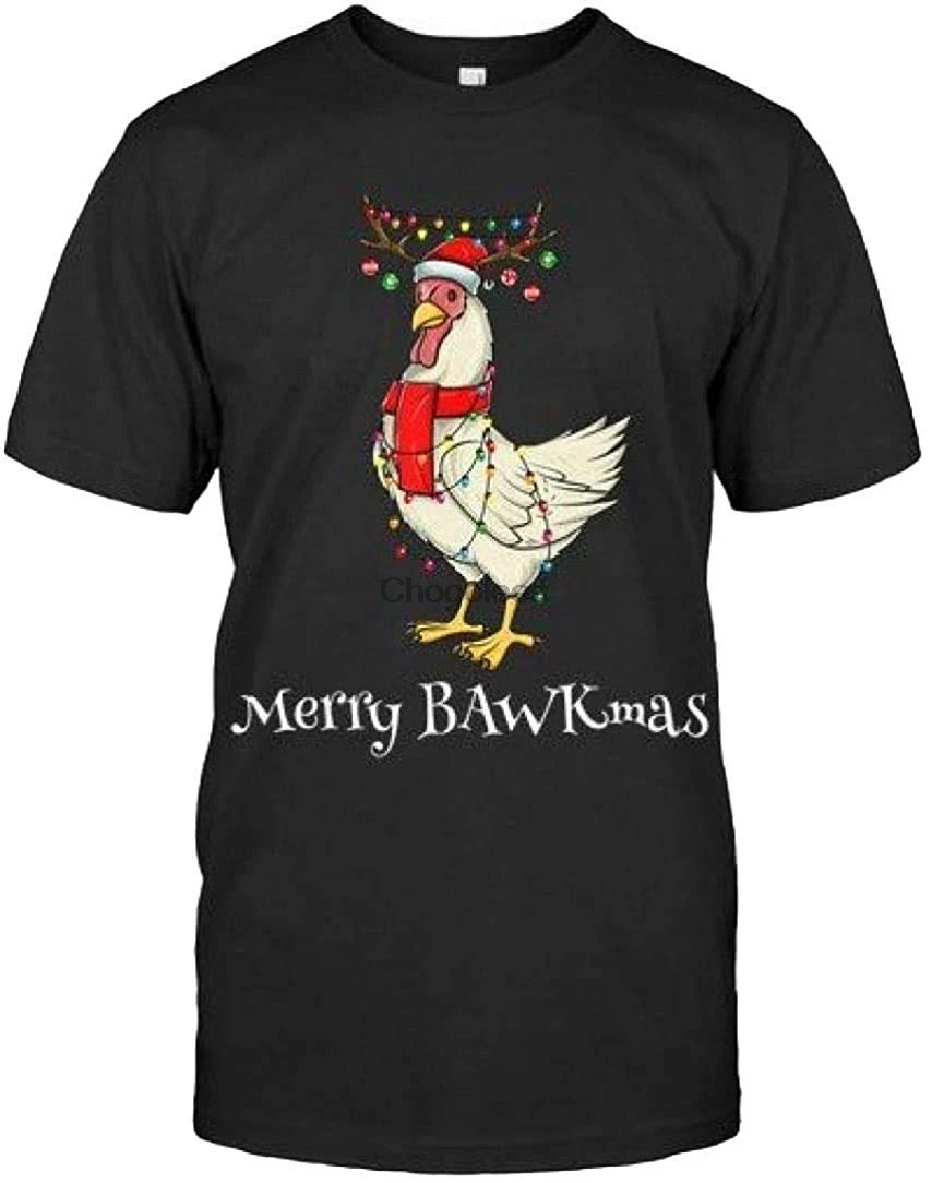 

Рождественские куриные Праздничные огни и украшения, веселая Рождественская футболка, подарок, графическая футболка для женщин и мужчин