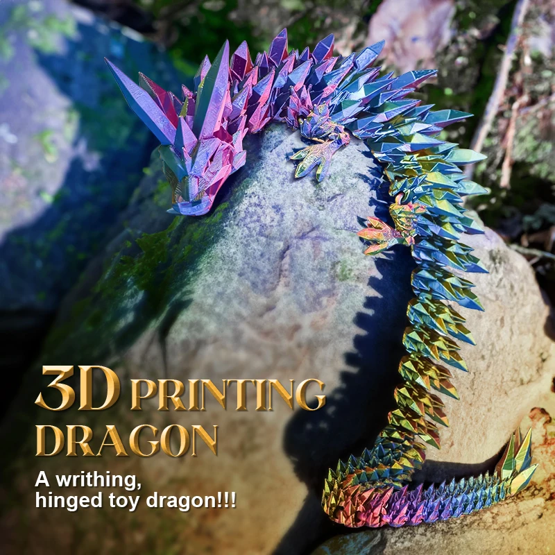 

3D Printed Crystal Dragon Egg 3D Dragon Fidget Spinner Articulated Dragon Toy Adult Decompression Toy Fidget Toy For Autism Adhd