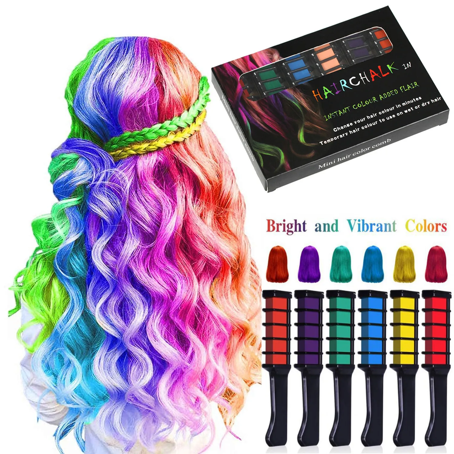 Chalk For The Hair Color Temporary Blue Hair Dye With Comb H