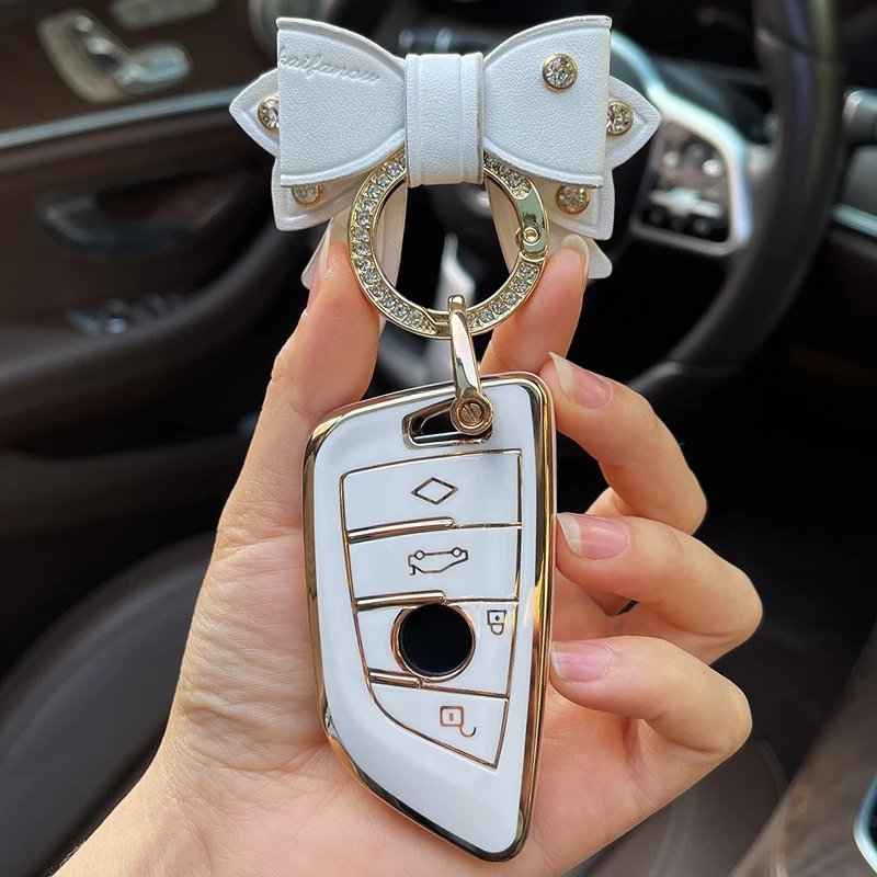 

Bow Car Key Case Cover for BMW 1 2 3 4 5 6 8 Series M2 M3 M4 M5 M6 M8 X1 X2 X3 X4 X5 X6 F25 E60 E91 E92 G30 20 320i 440i Z4 I4