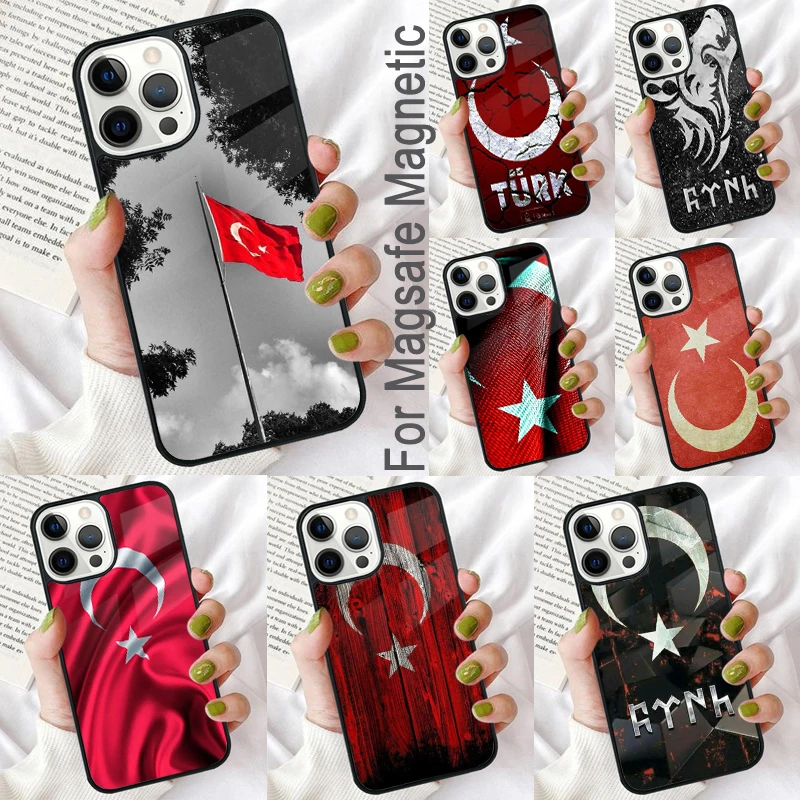 Мягкий Магнитный чехол MagSafe для iPhone 16 Promax 15 Pro 13 14 Plus 11 12 Mini с изображением флага