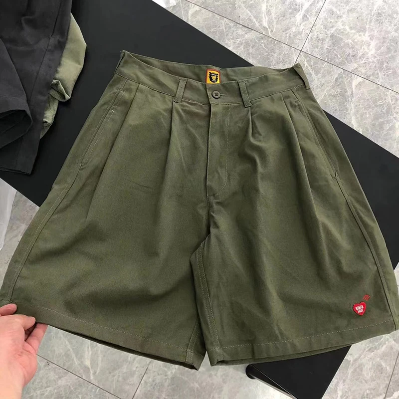 

HUMAN MADE Shorts Casual Loose Heart Embroidered Men Women 1:1 Human Made Shorts