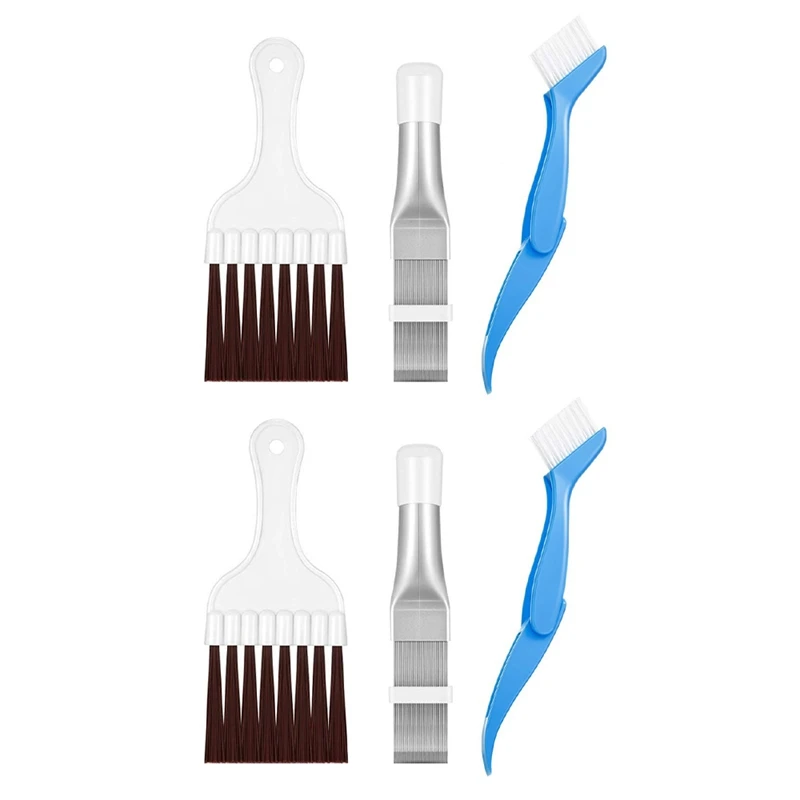 

GTBL 6Pcs Air Conditioner Manual Cleaning Tool Stainless Steel Fin Comb Radiator Air Conditioner Condenser Cleaning Brush