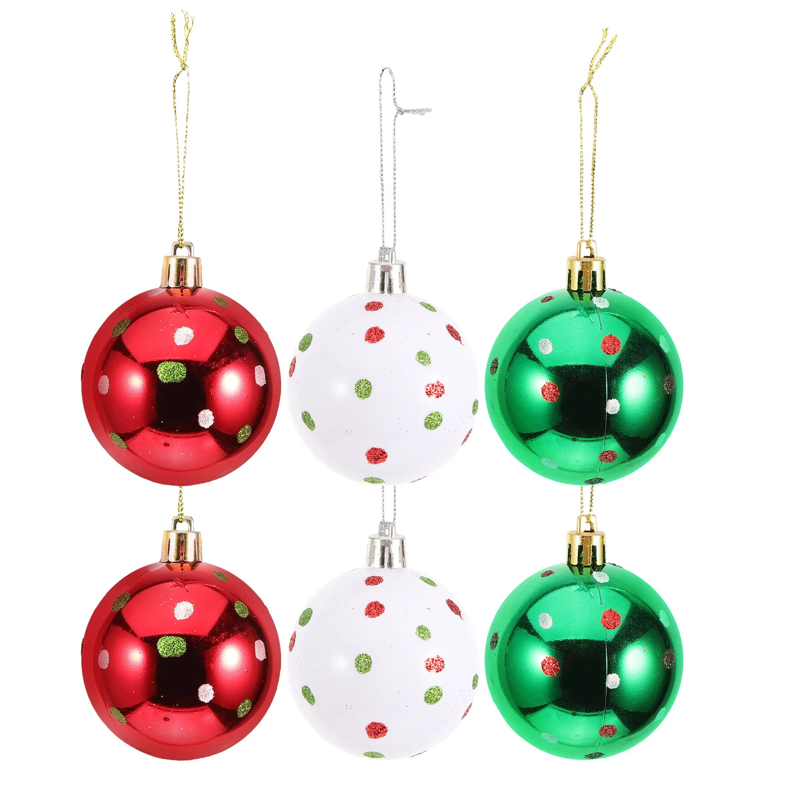 

6 Pcs Christmas Balls Tree Ornaments Painted Hanging Plastic Supplies Decoration