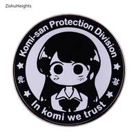 komi san protection division hard enamel pins communication disorder pin brooch cute anime girl badge