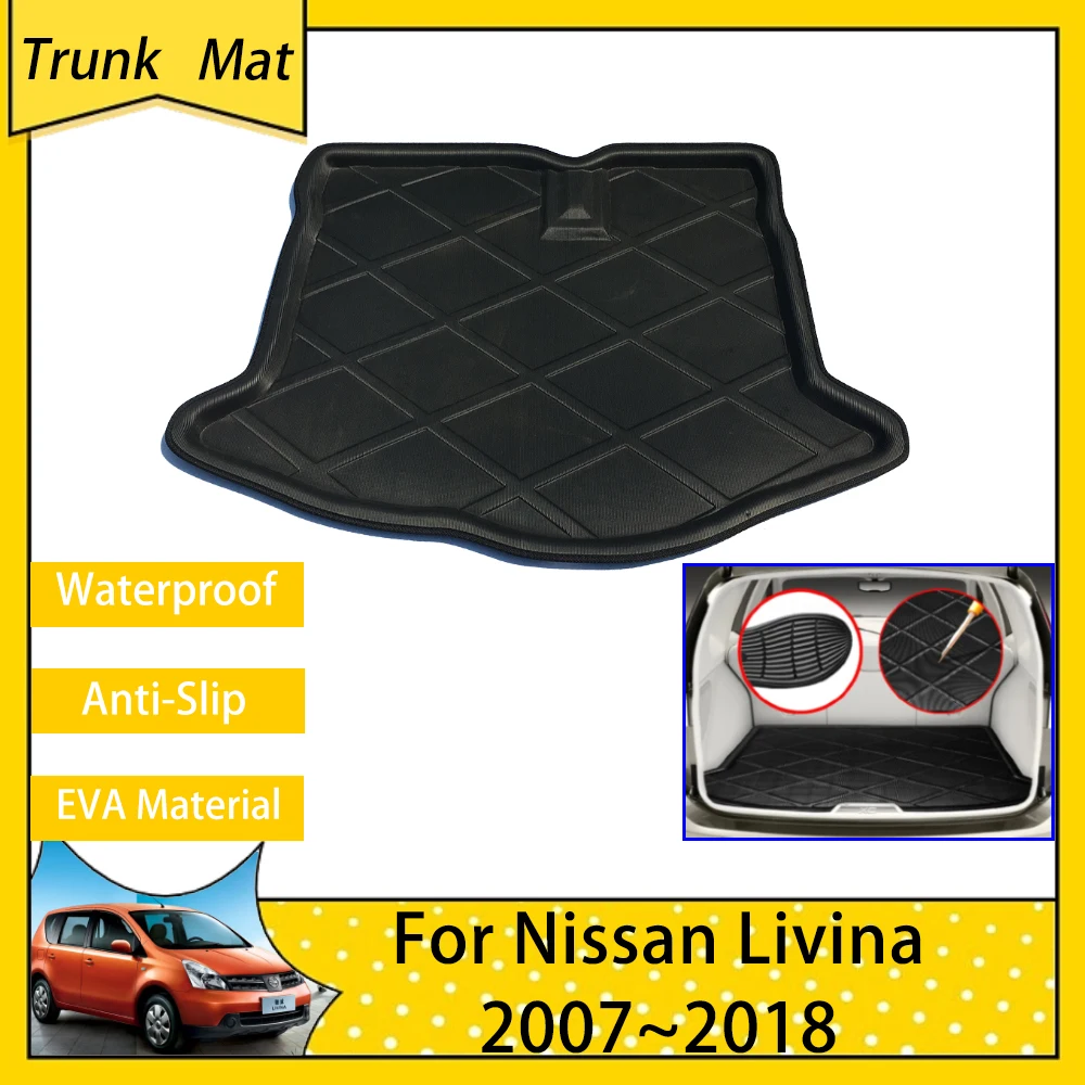 Коврики для багажника автомобиля Nissan Livina L10 L11 2007 2008 2009 2010 2011 2012 2013 ~ 2018