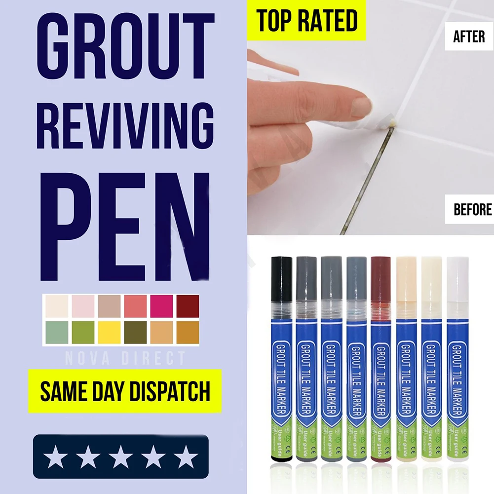 

Color Waterproof Tile Gap Repair Pen White Tile Refill Grout Pen Mouldproof Filling Agents Wall Porcelain Bathroom Paint Cleaner
