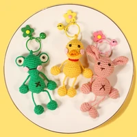 funny keychains women fashion knitting duck doll keyrings for gifts girls cute frog keys keychains for bag accessories wholesale