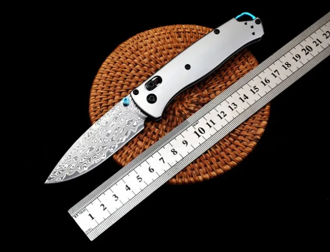 New Benchmade 535 Tactical Folding Knife Damascus Steel Blade Titanium Alloy Handle Outdoor Wilderness Survival Pocket Knives enlarge