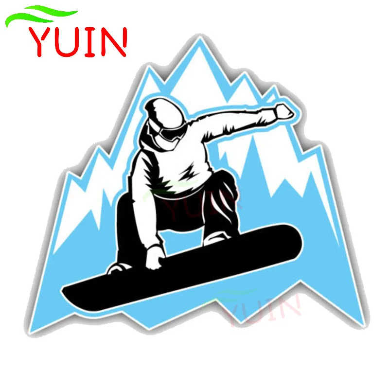 

Snowboarder Mountain Jumping Car Sticker Motorcycle Auto Accessories PVC Graphic Decoration Waterproof Sunscreen Decal 13*11cm
