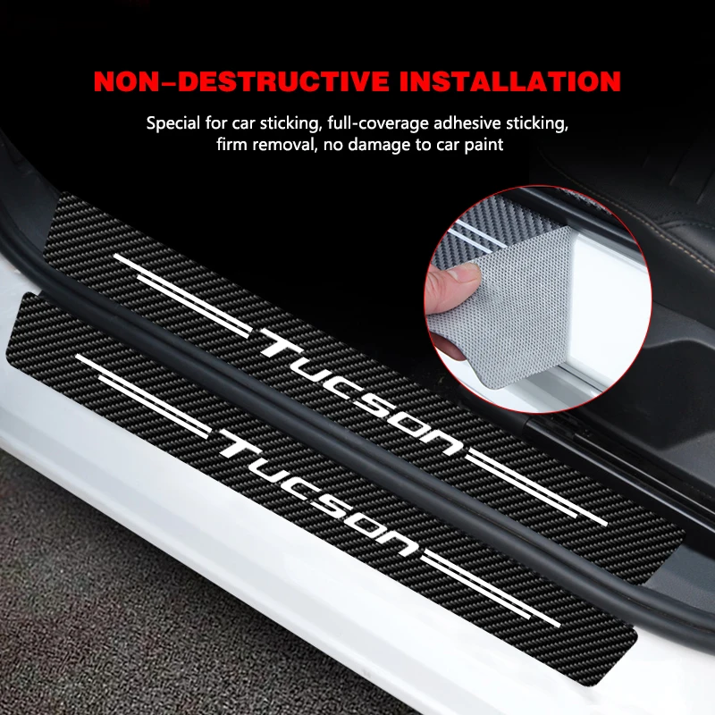 4 шт., наклейки-эмблемы на порог автомобиля Hyundai Tucson