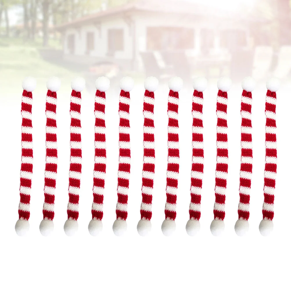 

Scarf Bottle Christmasminicover Ornamentxmas Snowman Party Red Decorations White Santa Craftsknitted Hat Hats Stripes Pet Plaid