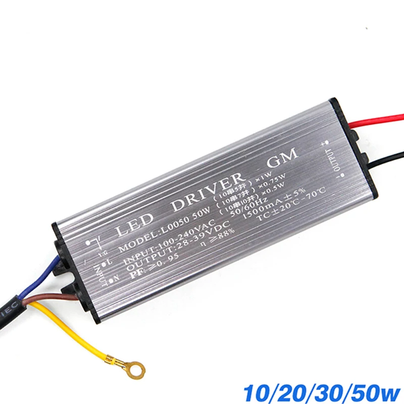 LED Driver 10W 20W 30W 50W Adapter Transformer AC100V-265V to DC 20-38V High Quality Switch Power Supply IP67 For Floodlight 