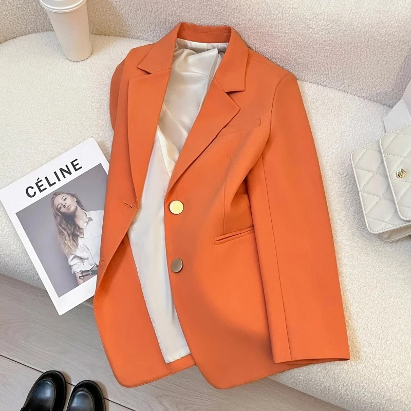 Maje Gyllen ~ Оранжевый женский осенний модный дизайн с металлической пряжкой