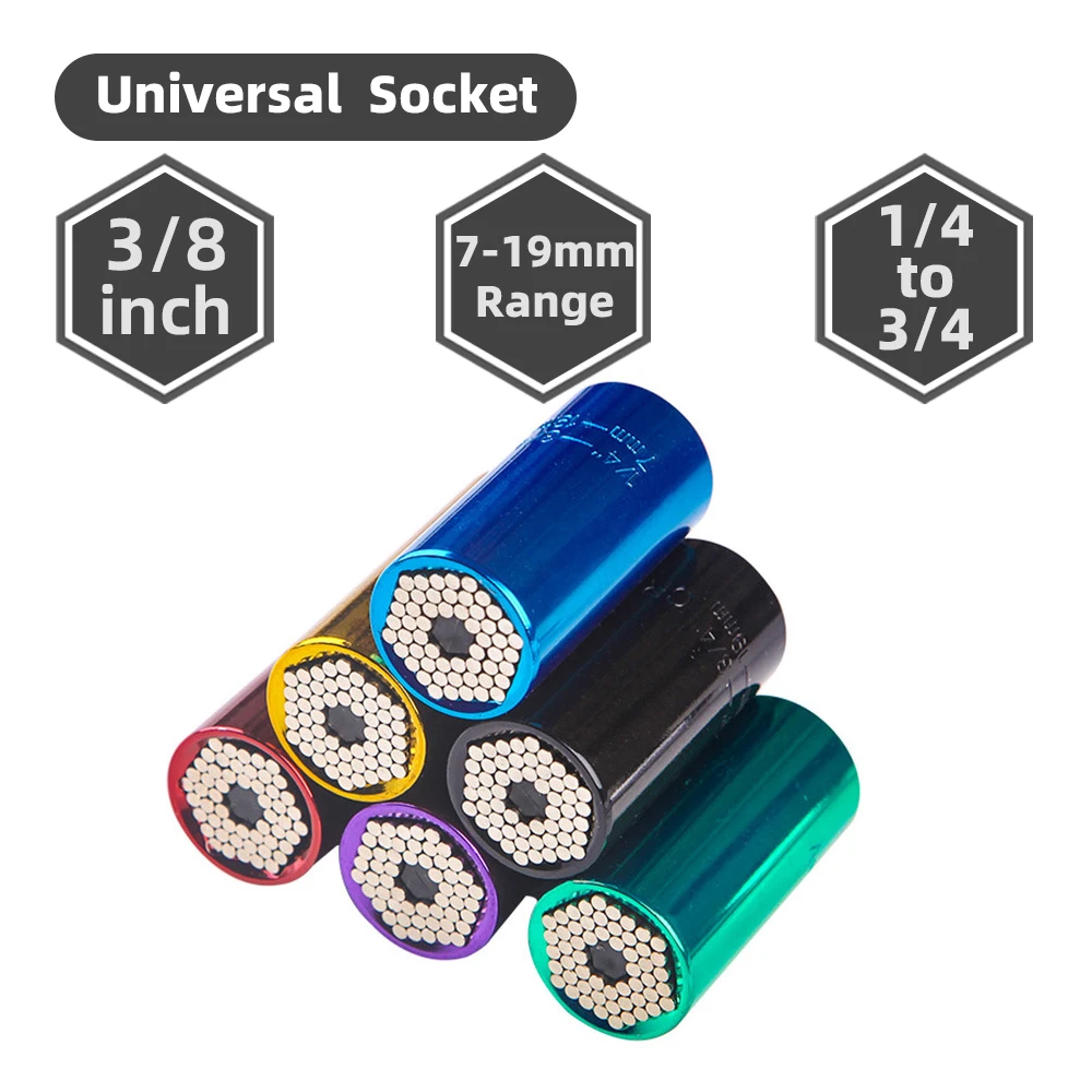 

Universal Socket Set 7-19mm Adapter With 3/8 Extension Rod Impact Wrench For Professional Eletric Tool Mechanical Workshop Tools