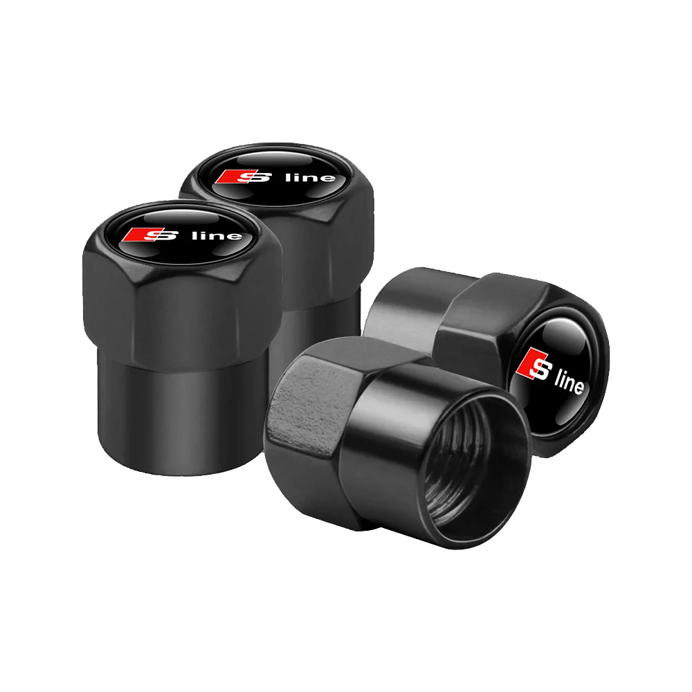 4 шт. металлические колпачки для штока клапана колес для Audi SLine A3 A4 A5 A6 A7 A8 Q2 Q3 Q5 Q7 Q8 S3 S4 S5 S6 S7 S8 RS3 RS4 RS5