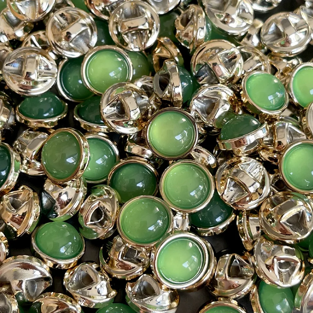 

Зеленые пластиковые пуговицы для рубашки, Золотая пуговица для одежды, женская, детская декоративная мини-швейная пуговица для рукоделия, 12...