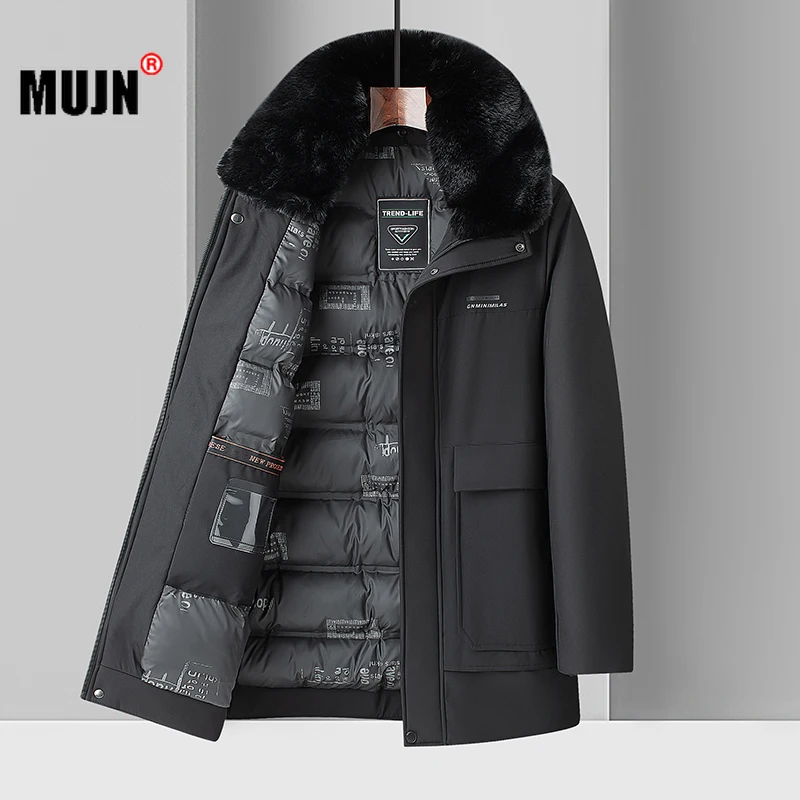 

Зимние деловые повседневные хлопковые пальто, Мужская теплая парка с отворотами из меха ягненка, куртки, свободная утепленная ветровка, мужская куртка