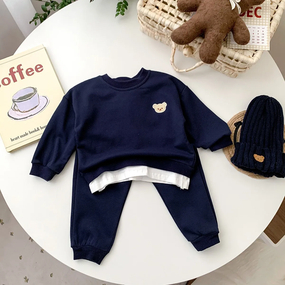 Комплект костюма Facejoyous Baby Bear с капучином и брюками хлопковая одежда унисекс для