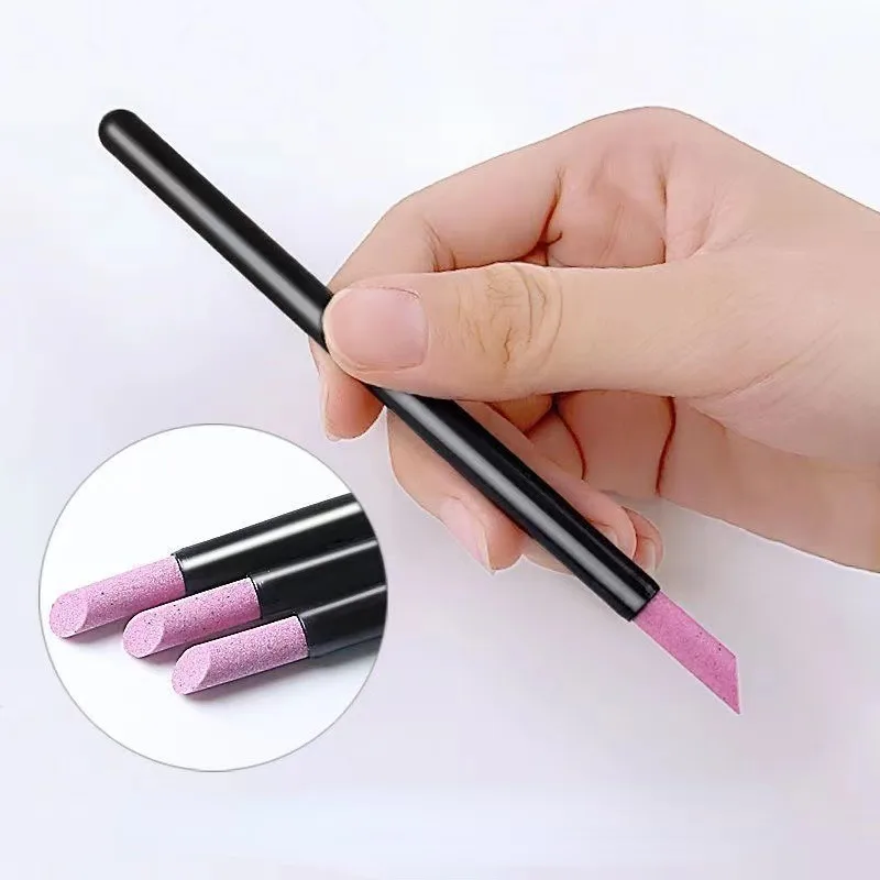 

1pc Quartz Nail Grinding Pen Nail Portable Polish Manicure Cleaning Scrub Cuticle Dead Skin Remover Nail Files Polishing Stick