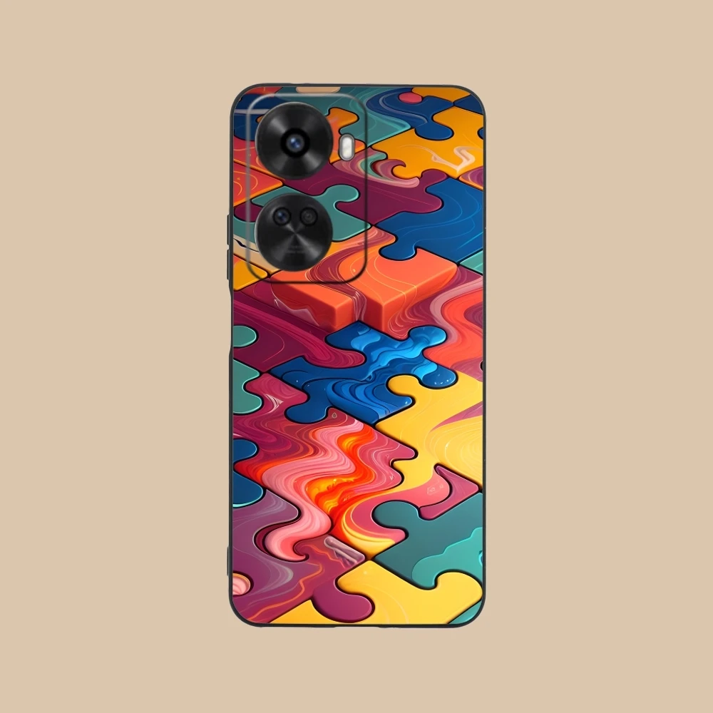 Чехол для мобильного телефона Puzzle Pretty Fashion Huawei Nova 12 11 10 9 8 7 Pro SE 5G черный мягкий