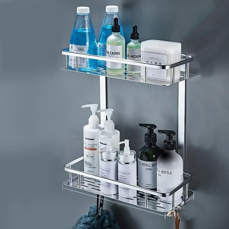 Полка для душа держатель 2/3 уровня угловая полка унитаза шампуня Настенный