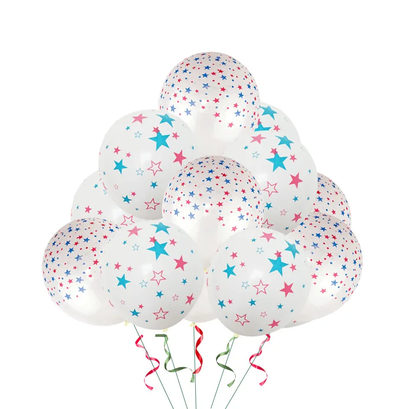 

50pcs 12 Inch Party Latex Star Printing Balloons Decorations Independence Day Printing Balloon Birthday Party Festival Supplies