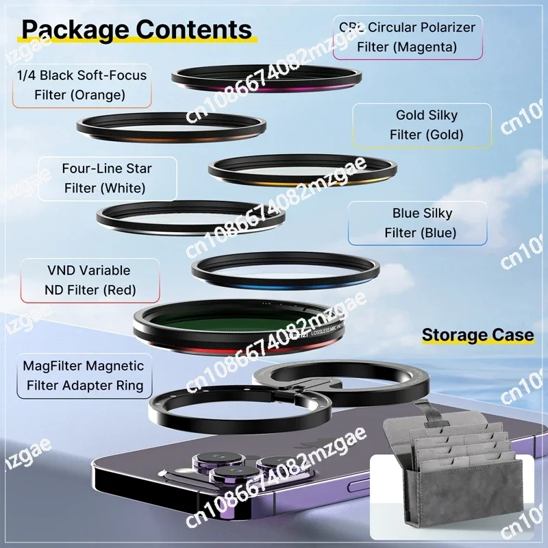 Комплект магнитных фильтров MagFilter 52 мм VND/CPL/золото/синий шелк/1/4 черный мягкий