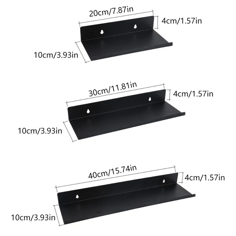 Полки плавающие из алюминиевого сплава для гостиной без сверления украшение