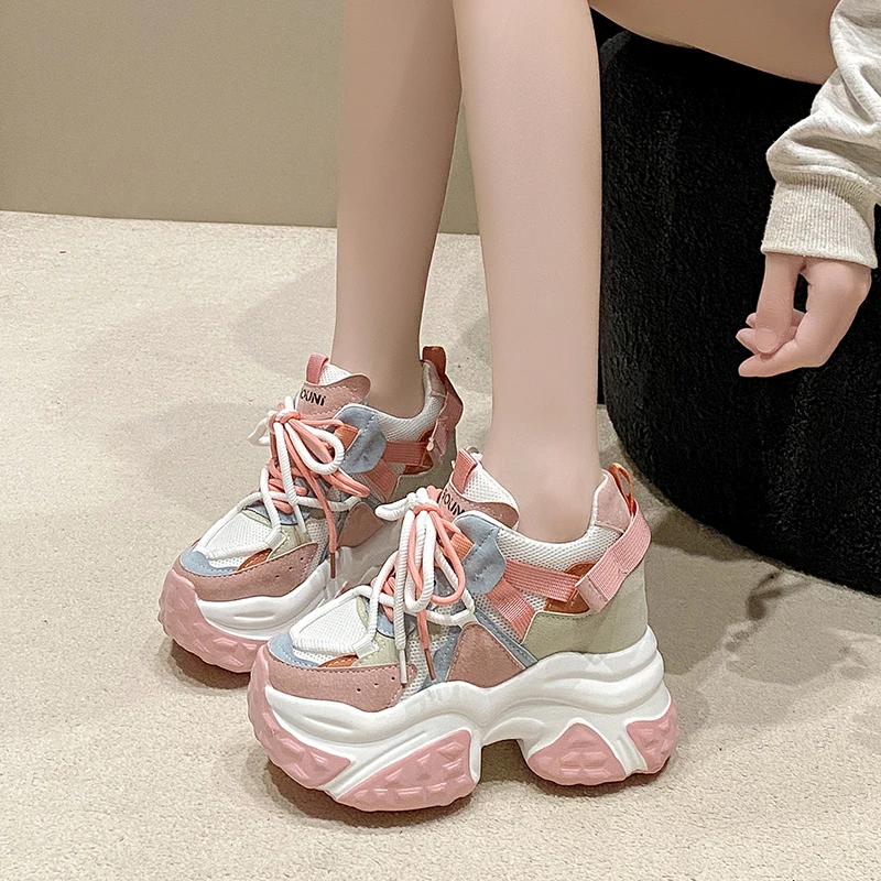 Женские сетчатые кроссовки на массивной платформе Новинка осени 2024 женская