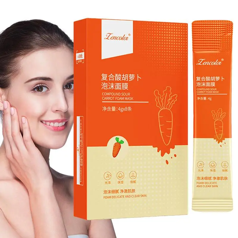 

Carrot Bubble Foam Face Sheet 8PCS Clarifying Facial Cover Prevents Spots Moisturizing Facial Cover For Sensitive Skin Carrot