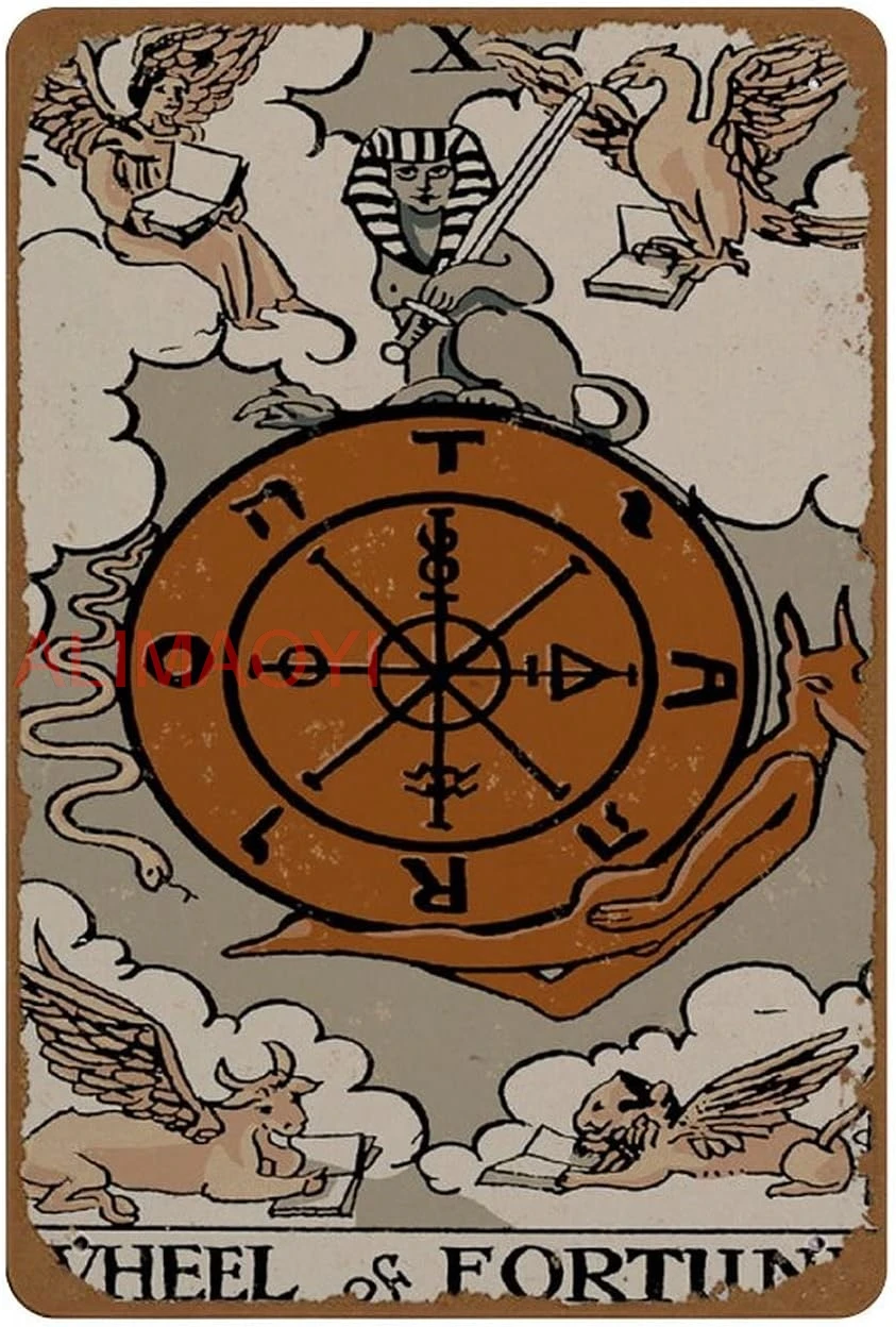 Граманское колесо удачи Карты Таро Принт Колесо Нейтральная карта атмосферы