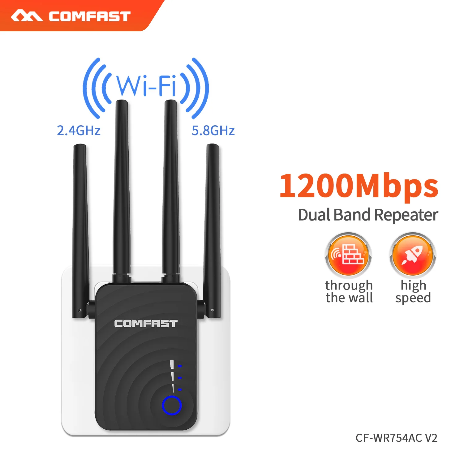 

Повторитель Wi-Fi Comfast, 1200 Мбит/с, 2,4 и 5 ГГц